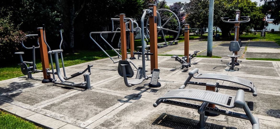 Free outdoor gym in a public park